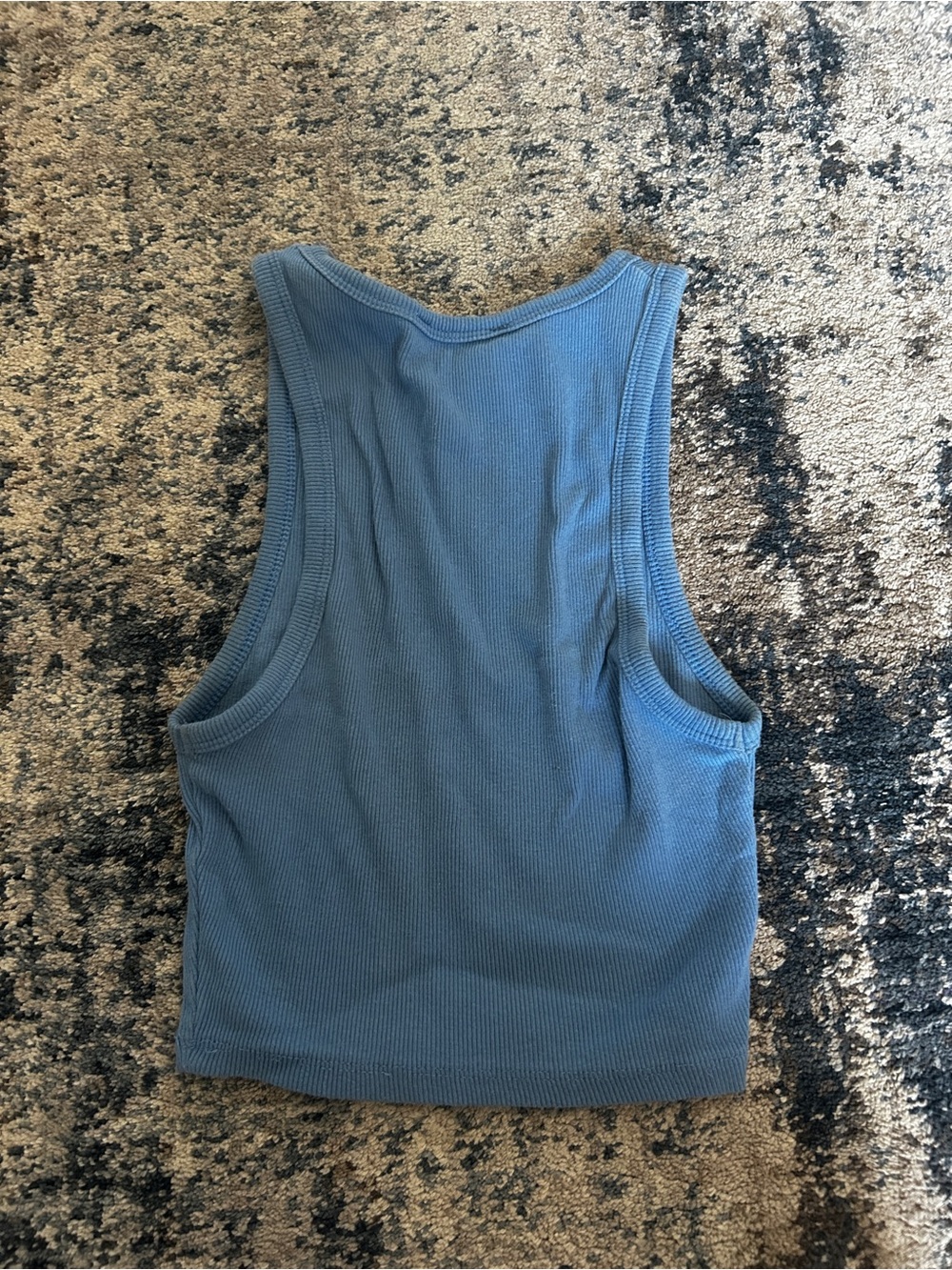 Zara Light Blue Ribbed High-Neck Tank - Picture 2 of 3